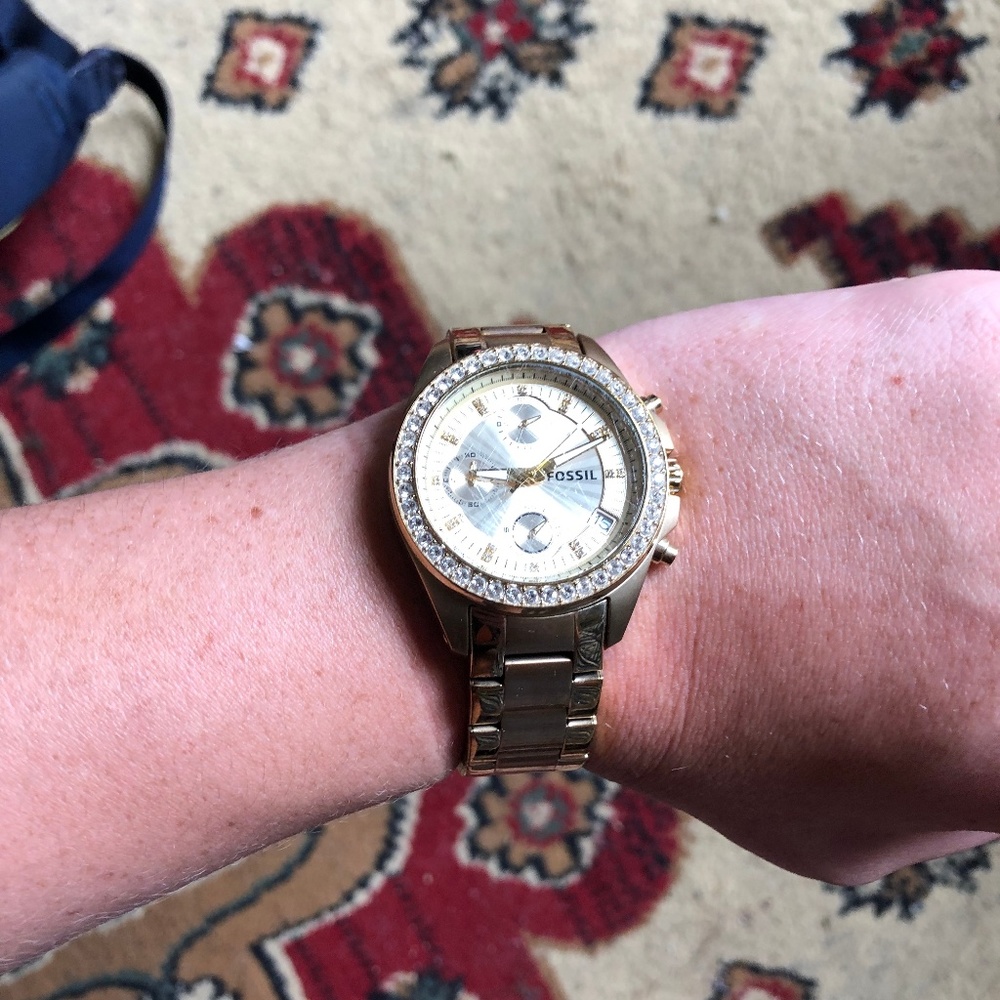 Gold Fossil Watch